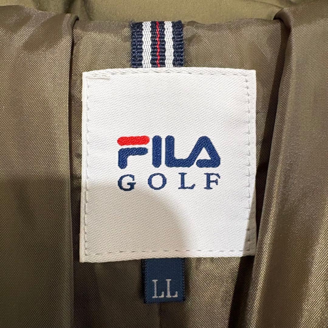 美品FILA GOLF フード取り外し可2wayダウンジャケット　カーキ　L L
