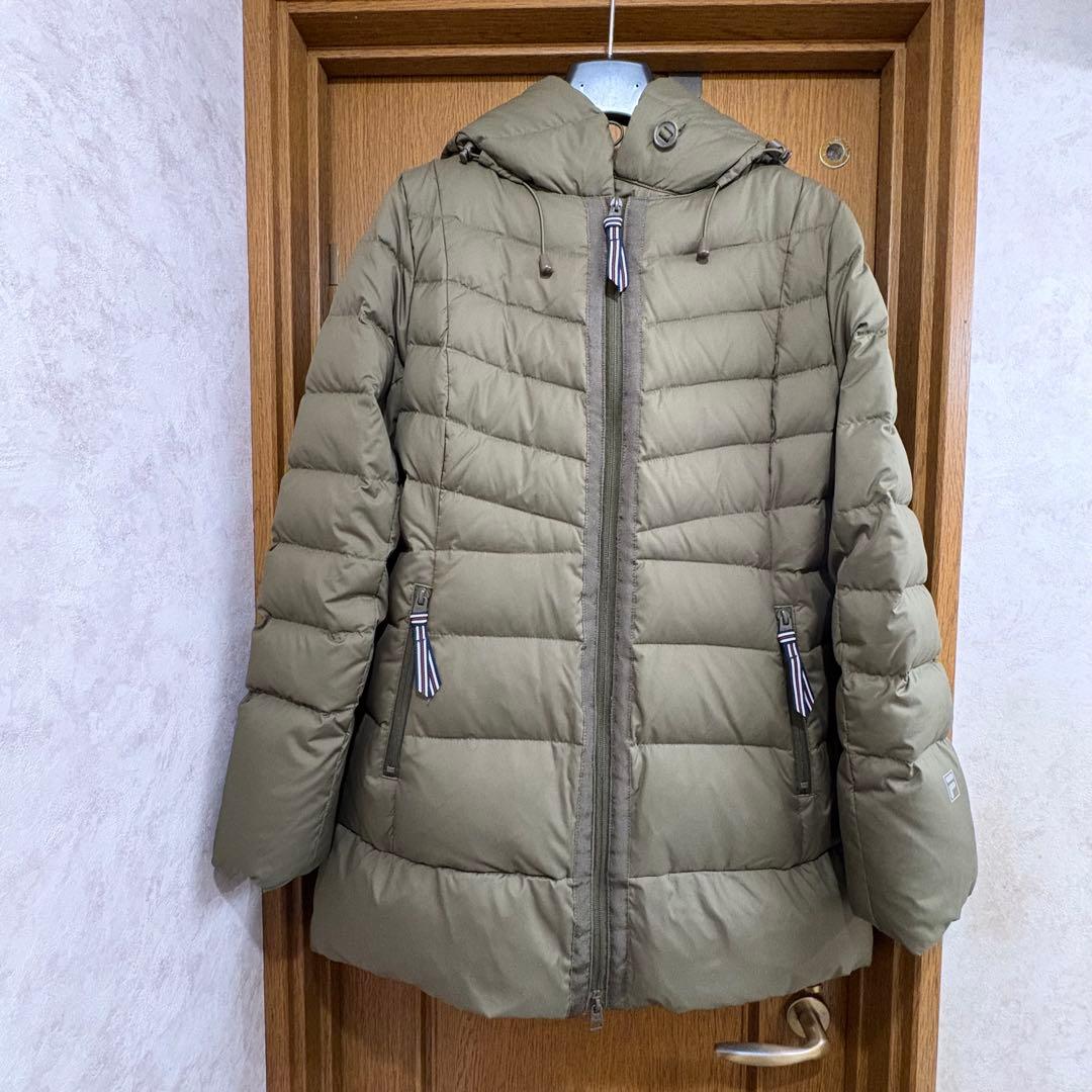 美品FILA GOLF フード取り外し可2wayダウンジャケット　カーキ　L L