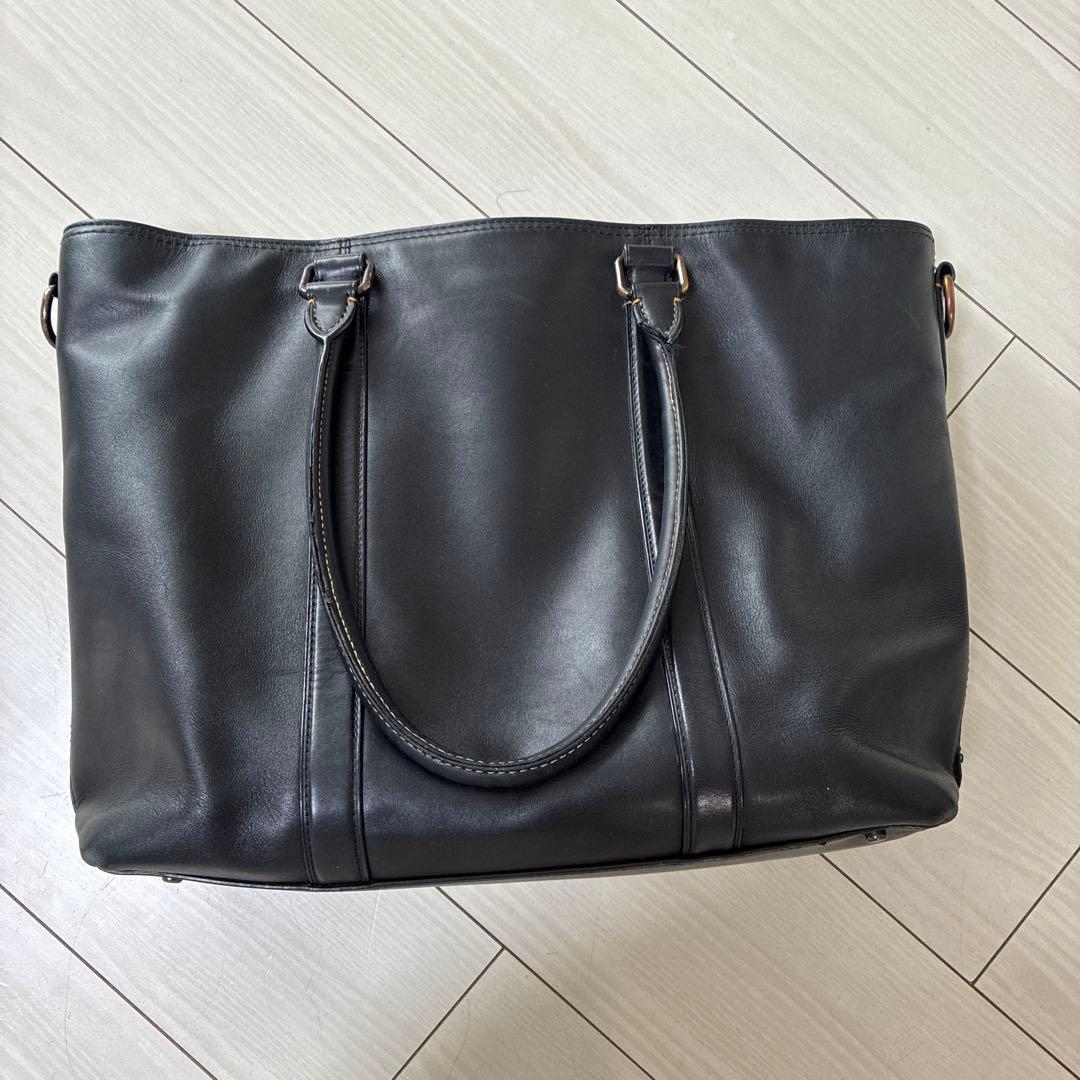 COACH 黒　メトロポリタントートバッグ　革鞄　ビジネスバッグ　肩掛けベルト付