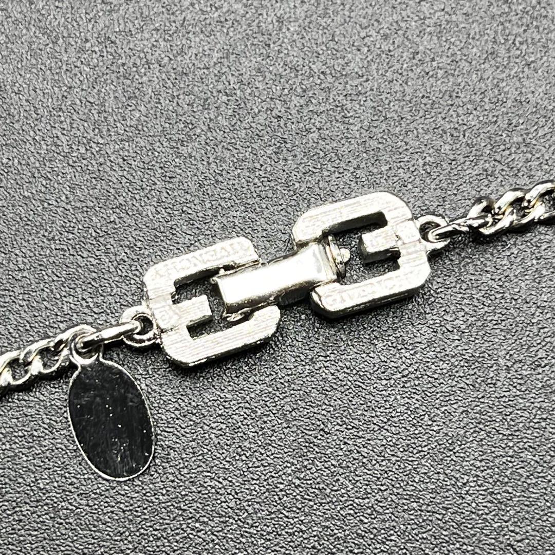 ヴィンテージ GIVENCHY ロングネックレス 74cm Gロゴ チェーン 銀