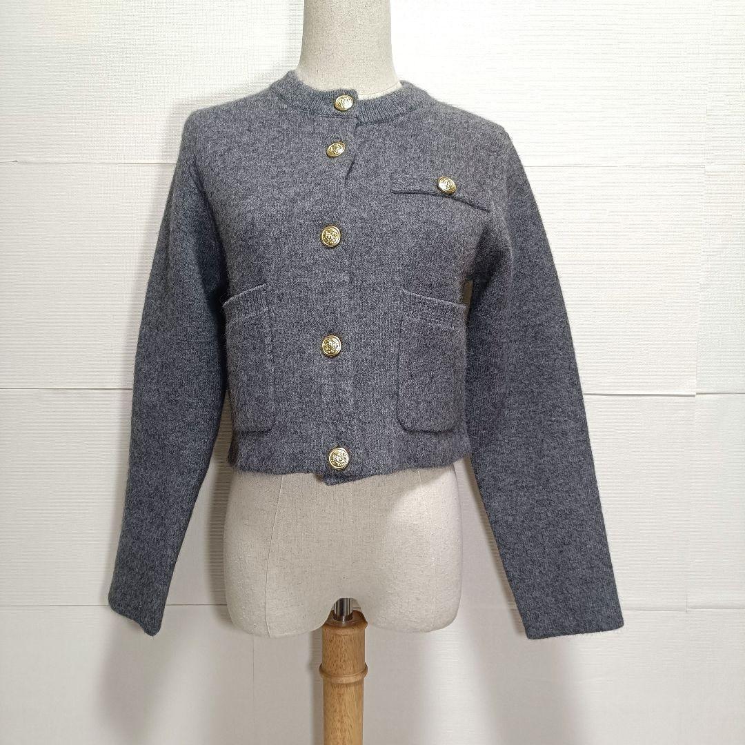 【お値下げ歓迎】 COCO DEAL ラクーン混ダブルフェイスニットカーディガン