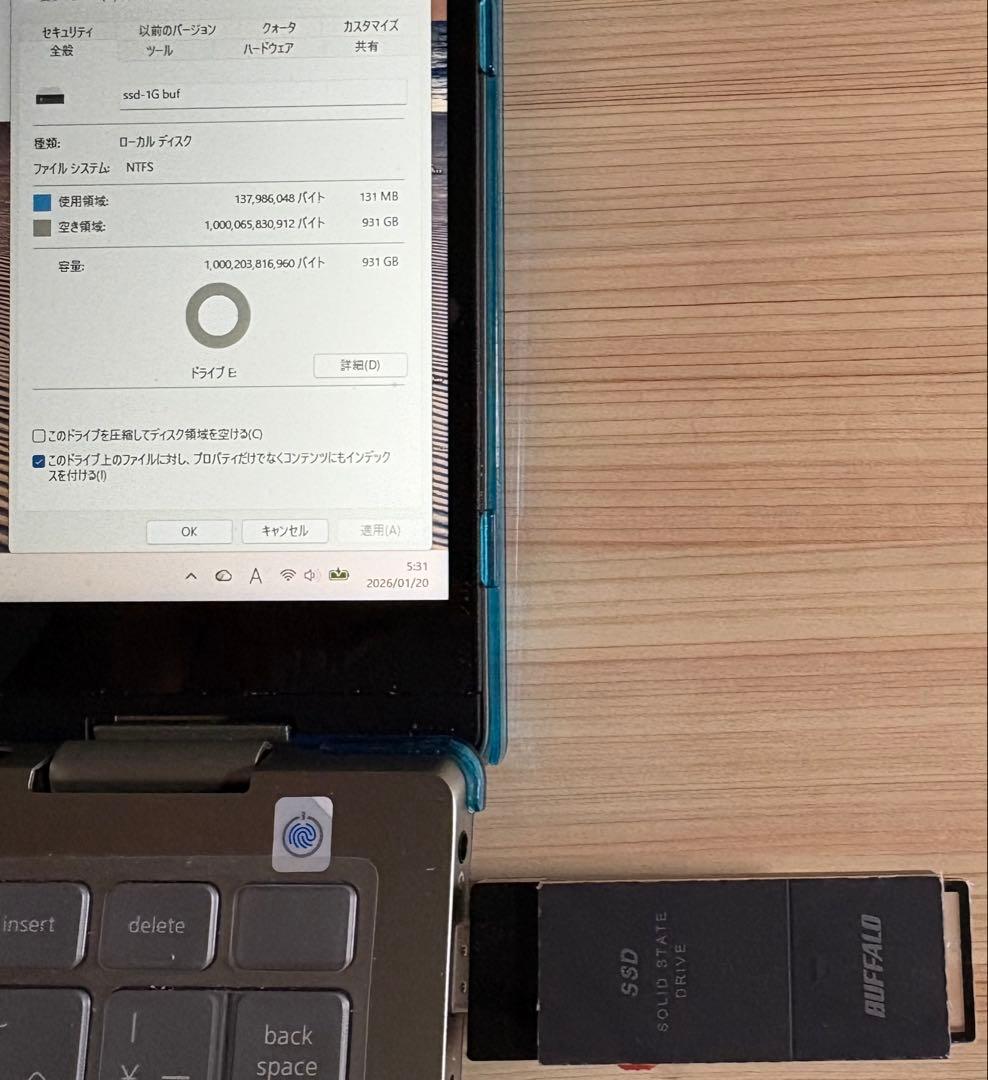 BUFFALO SSD-PUT1.0U3-B/N 外付けSSD 1TB