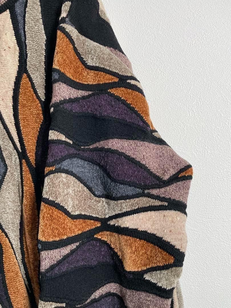 【個性派古着】レトロ CORSINI ITALIA 3Dニット L クージー風