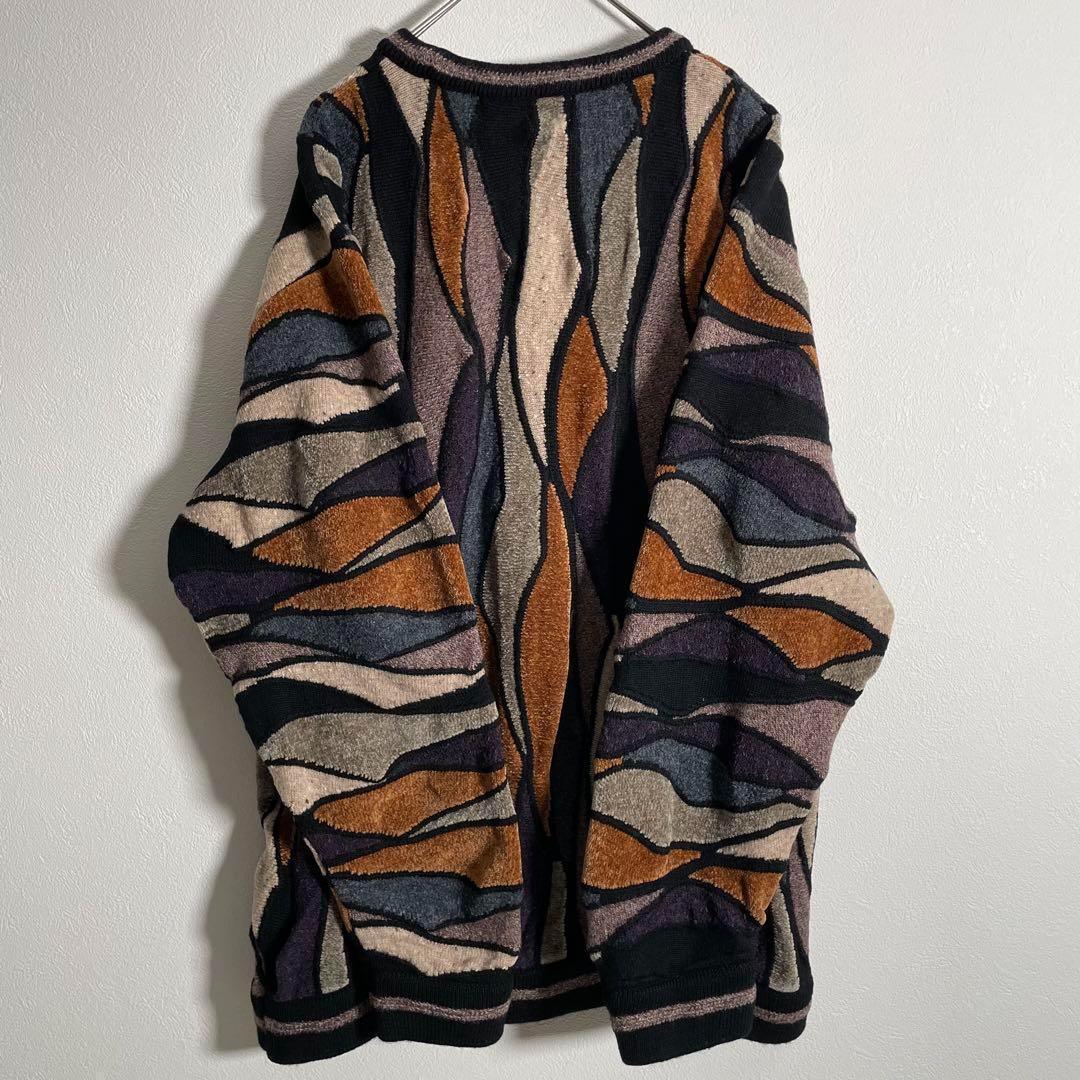 【個性派古着】レトロ CORSINI ITALIA 3Dニット L クージー風