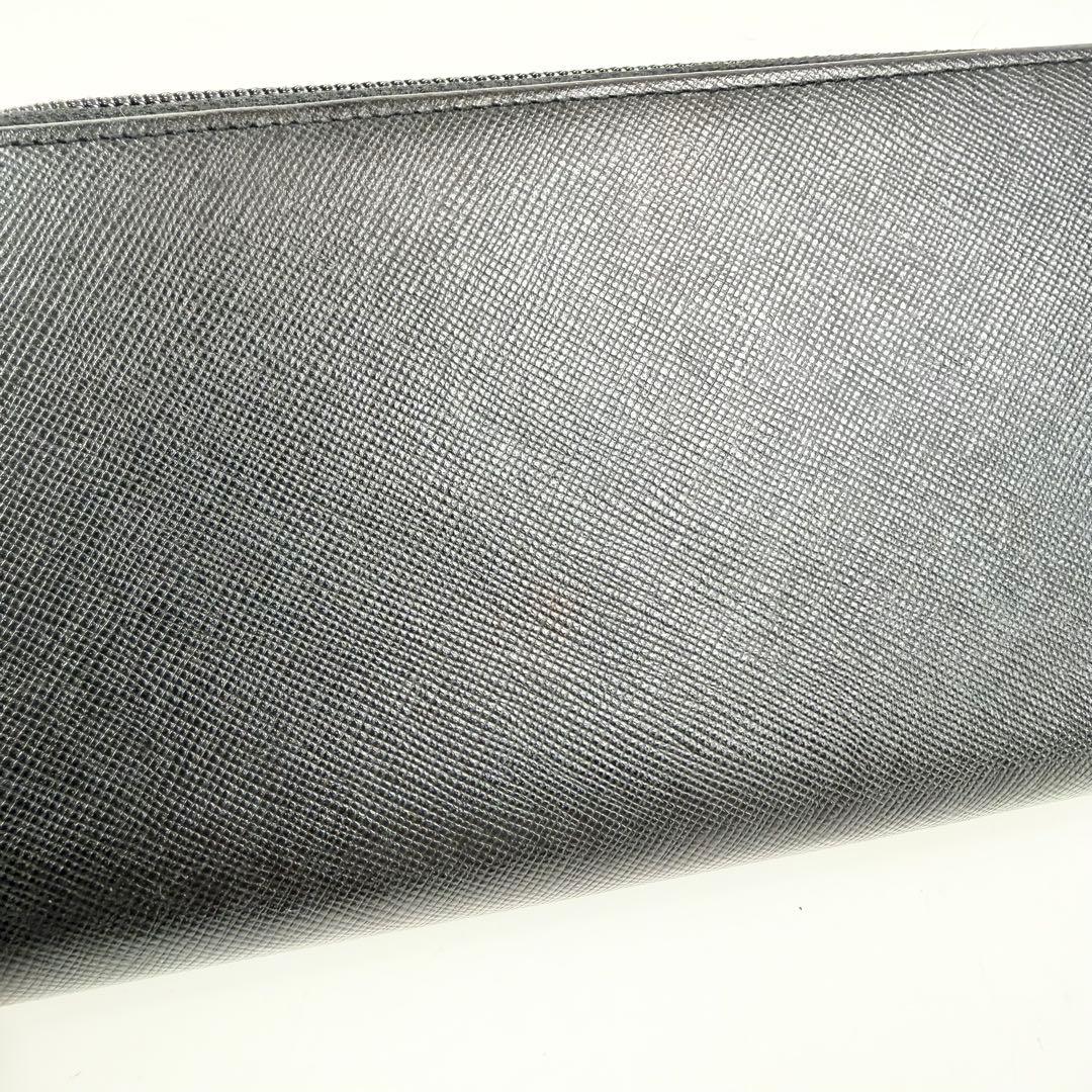 美品 PRADA サフィアーノ ラウンドファスナー 長財布 プラダ