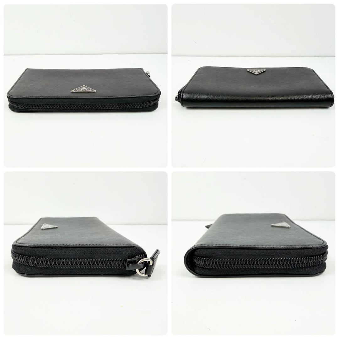 美品 PRADA サフィアーノ ラウンドファスナー 長財布 プラダ