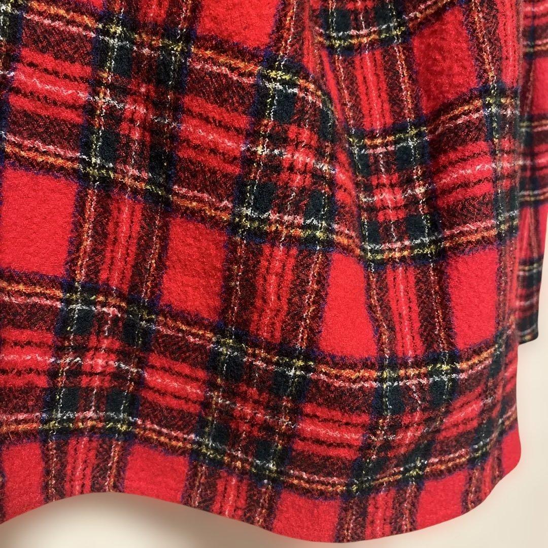 【美品】Ｒ＆Ｄ.M.Co- 赤と黒のチェック柄ポケットスカート