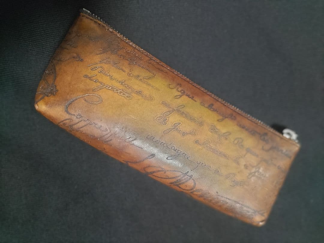 ​【希少・廃盤】ベルルッティ カーキ　オーダー カリグラフィ ペンケース/ポーチ