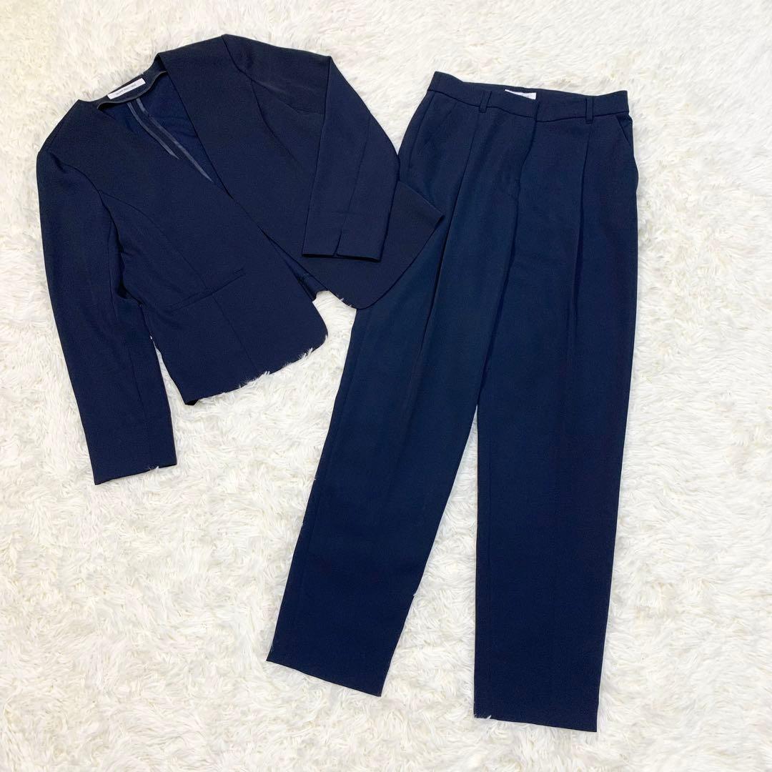 【美品】ナチュラルビューティーベーシック　セットアップ　パンツ　ネイビー　M