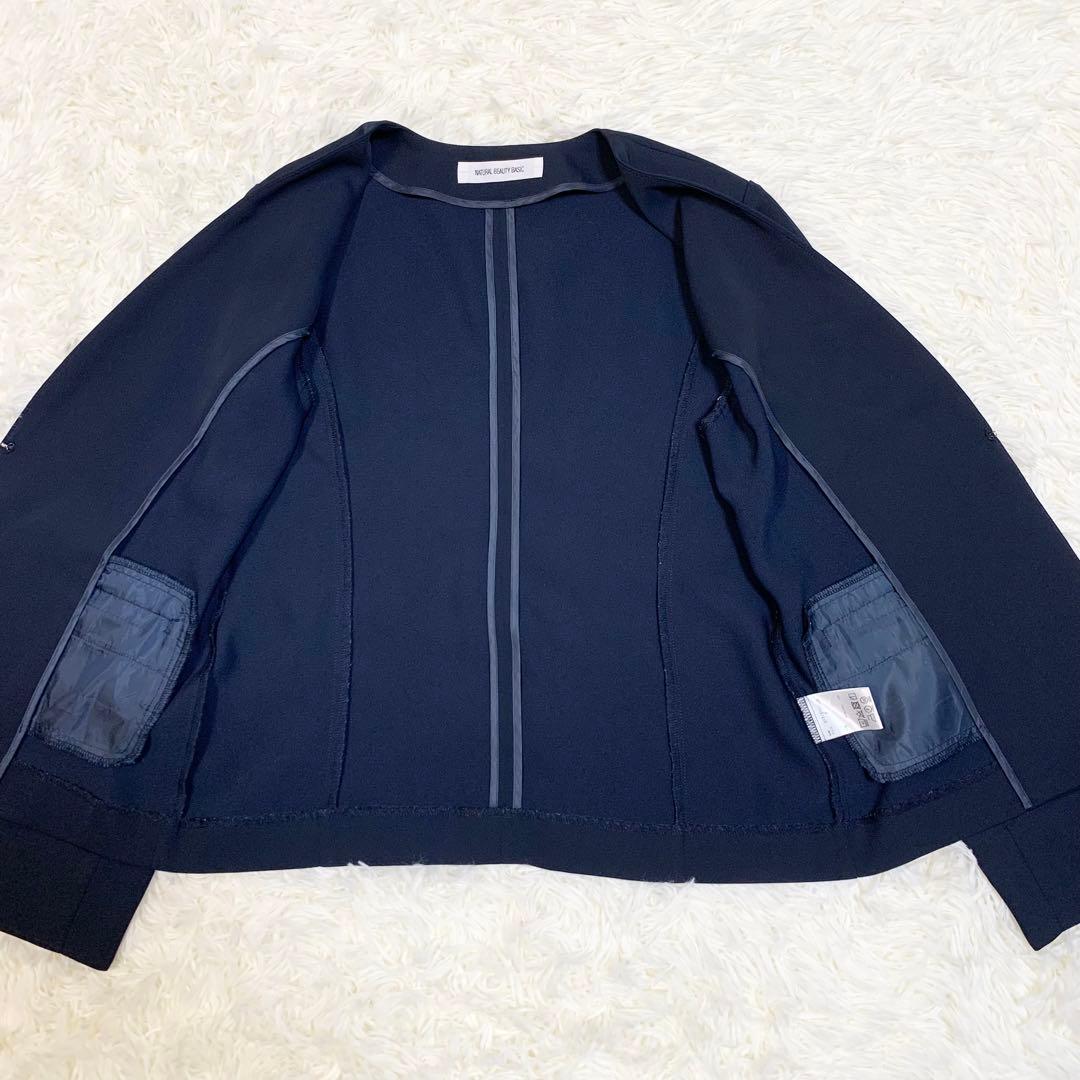 【美品】ナチュラルビューティーベーシック　セットアップ　パンツ　ネイビー　M