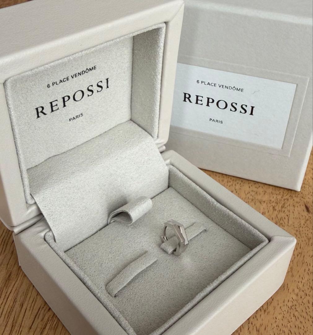 新品＊REPOSSI レポシ アンティフェールK18WG 2連ミニピアス