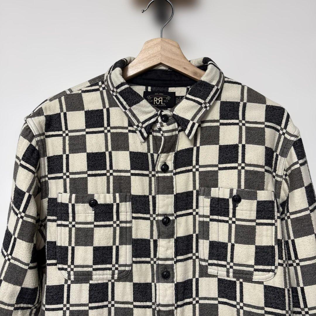 は*ん様 RRL ブラッシュド ジャカード ワークシャツ
