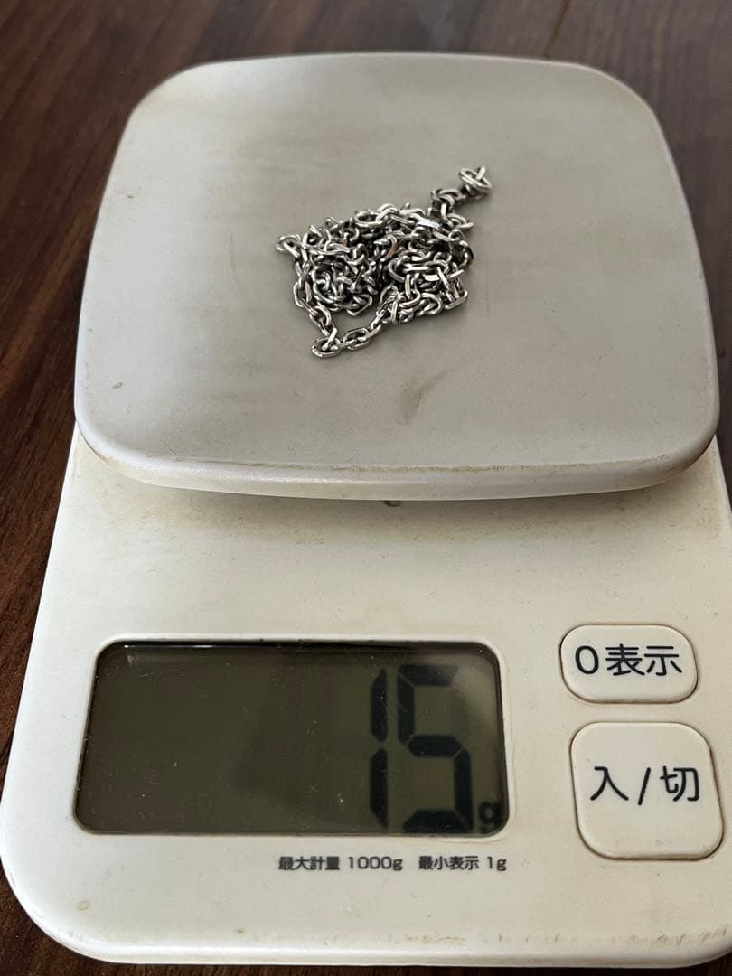 シルバー925 細角チェーン　　　4面カットアヅキチェーン