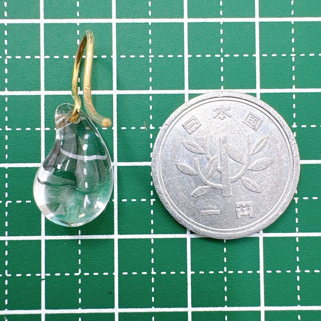極美品 オールドティファニー ティアドロップ クリスタル 片耳 ピアス k18