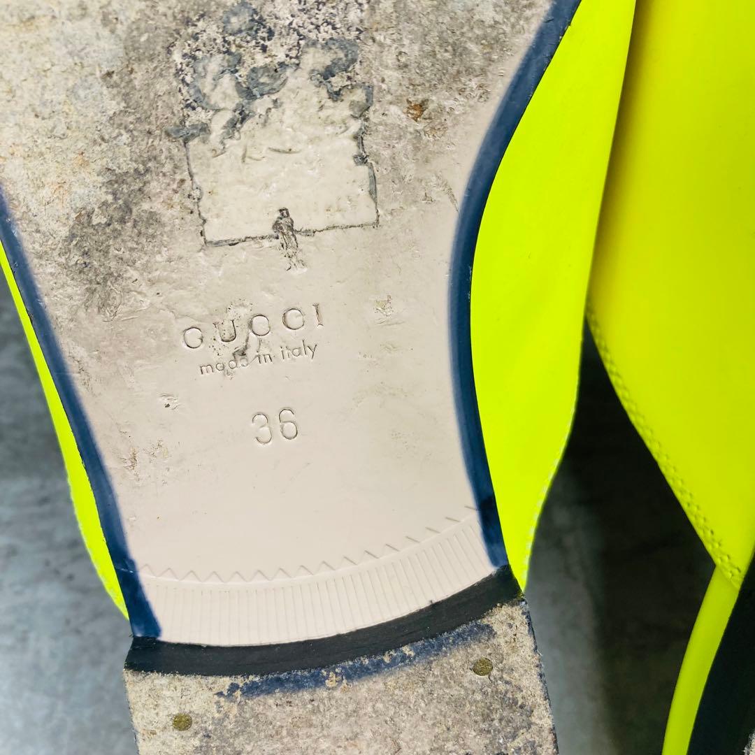 GUCCI グッチ　レザー　ホースビット　プリンスタウン　36 イエロー