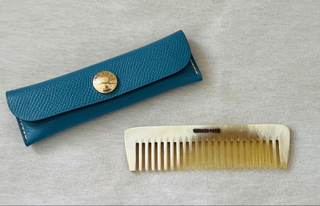 ◯ HERMES エルメス バッファローホーン ケース付き コーム USED品