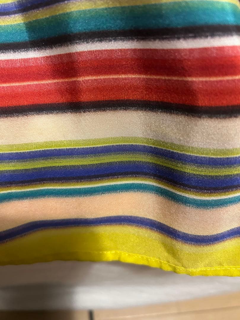 CABaN キャバン シルクマルチストライプ ティアードラップスカート