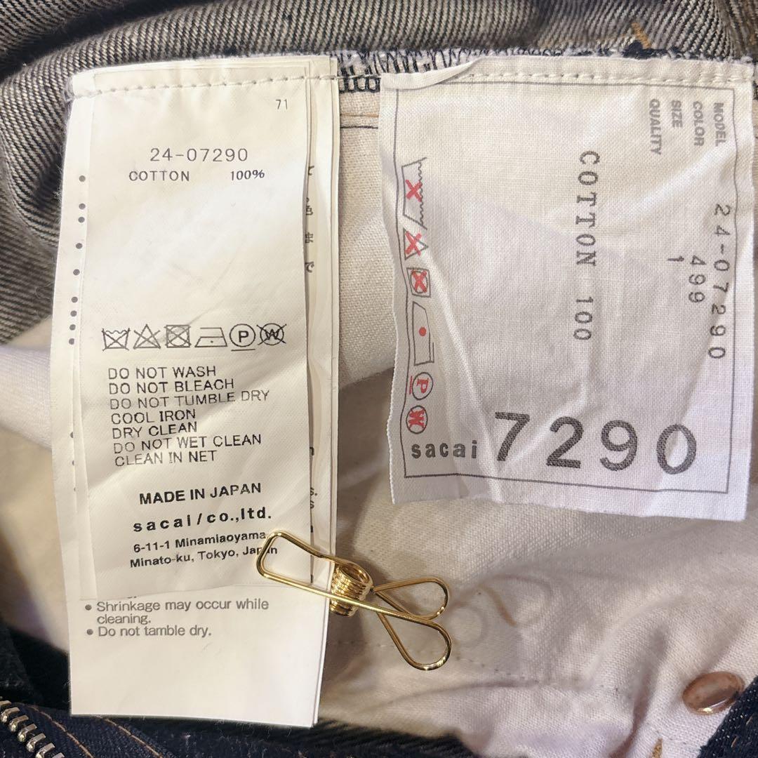 新品タグ付き sacai サカイ ベルテッドフレア デニムパンツ 24ss