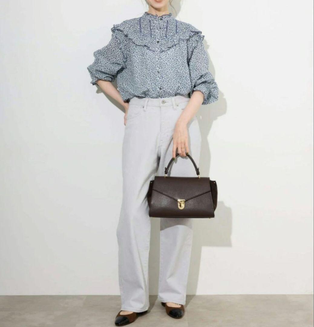 フリルピンタックブラウス SLOBE IENA イエナ トップス ブルー