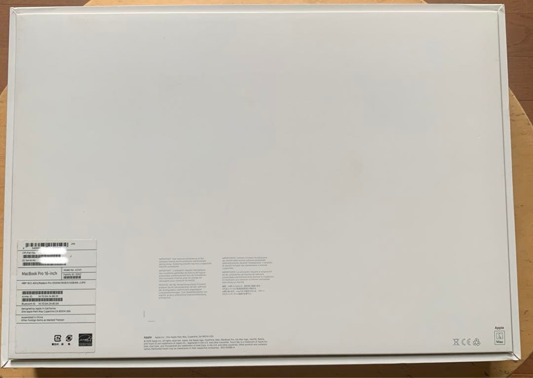 MacBook Pro 16インチ i9 RadeonPro5500M 8GB