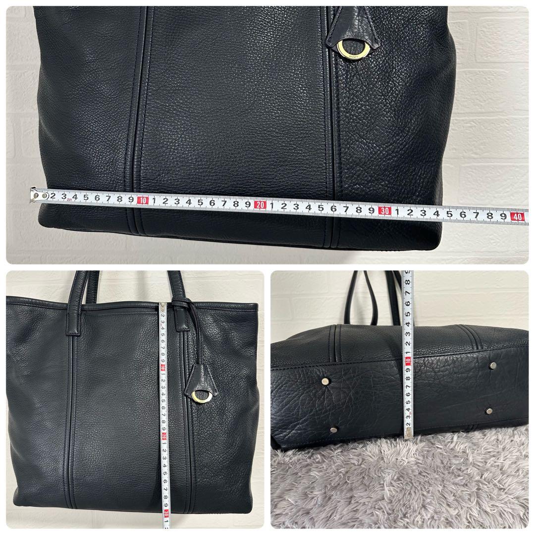 美品　アニアリaniary ビジネストートバッグ　ネイビー　紺　レザー　大容量