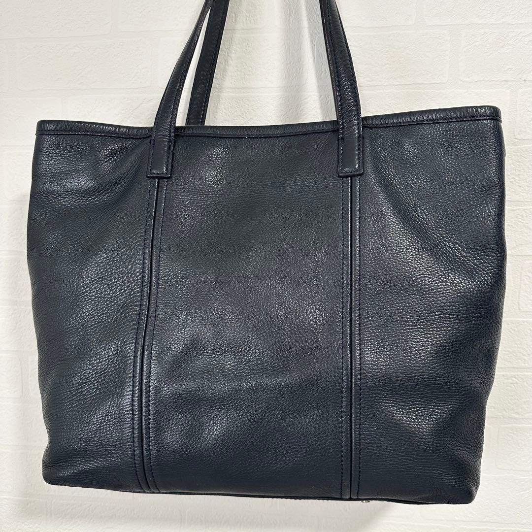 美品　アニアリaniary ビジネストートバッグ　ネイビー　紺　レザー　大容量