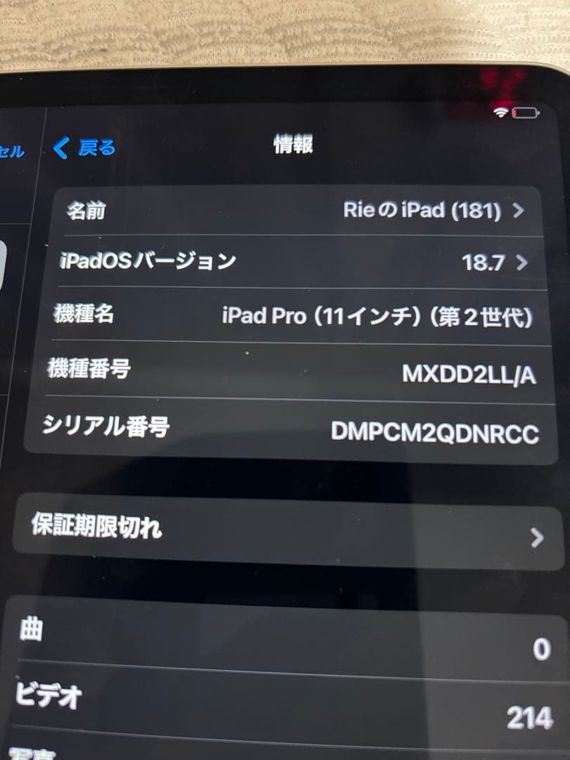 iPadPro11インチ 第2世代 ２５６ＧＢ水没ジャンク品