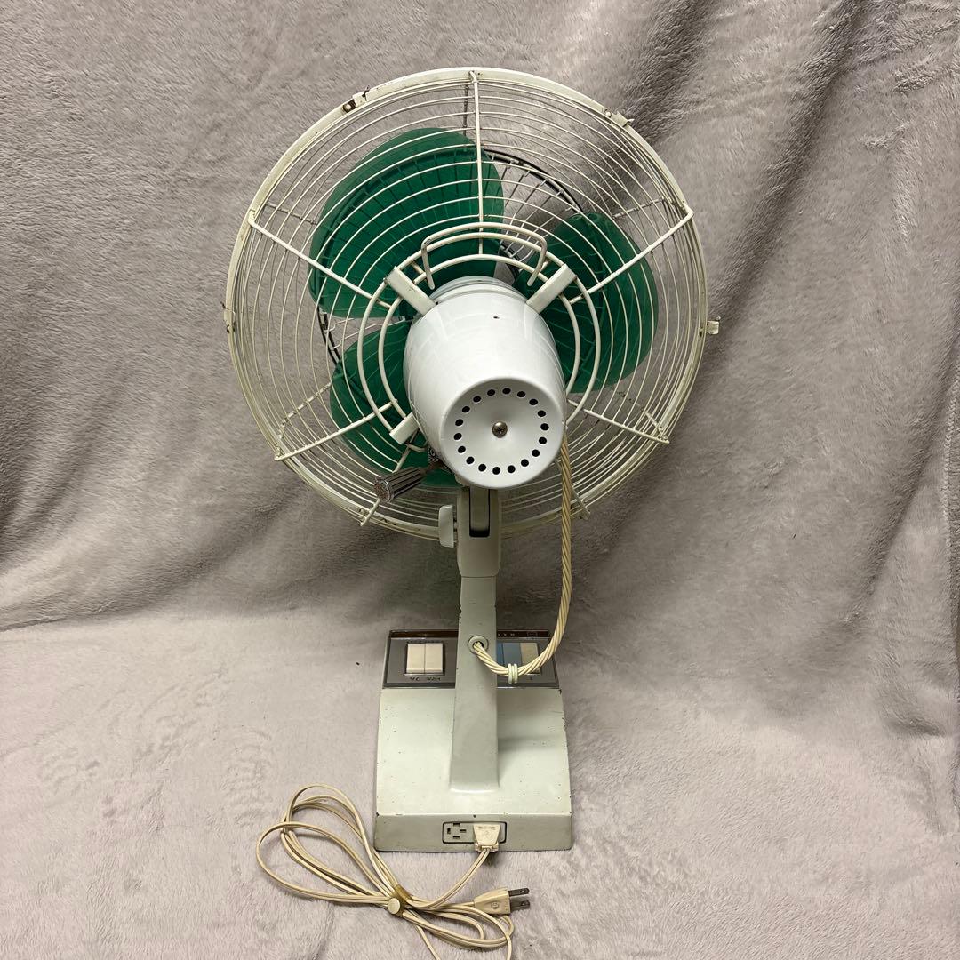 昭和レトロ緑色丸型家庭用扇風機
