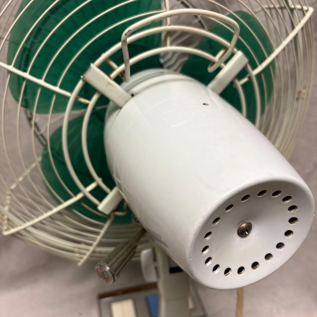 昭和レトロ緑色丸型家庭用扇風機