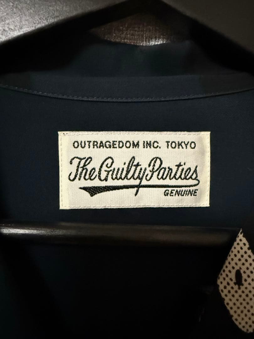 wacko mariaレコード シャツ 長袖 ネイビー