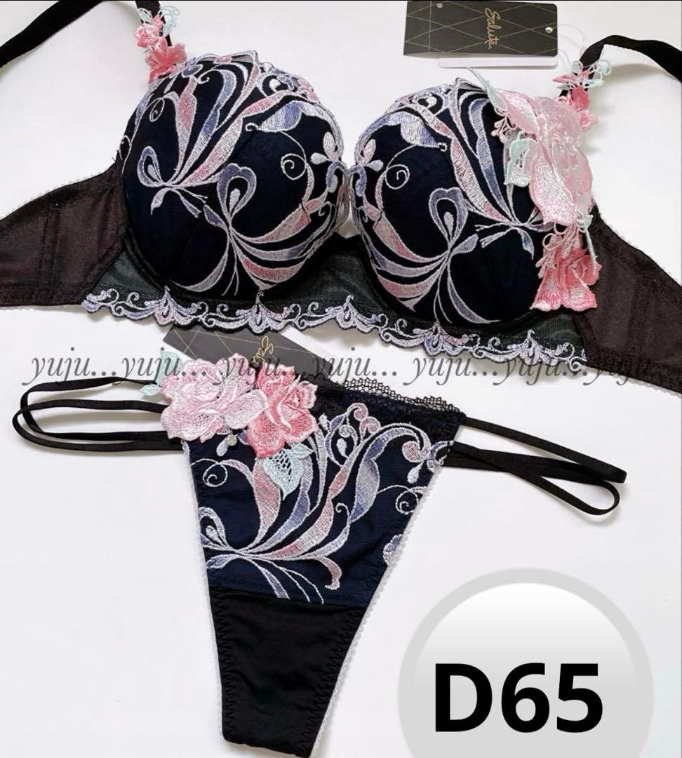 ワコール/サルート 66グループ 新品タグ付 P-upブラTバックD65 BL