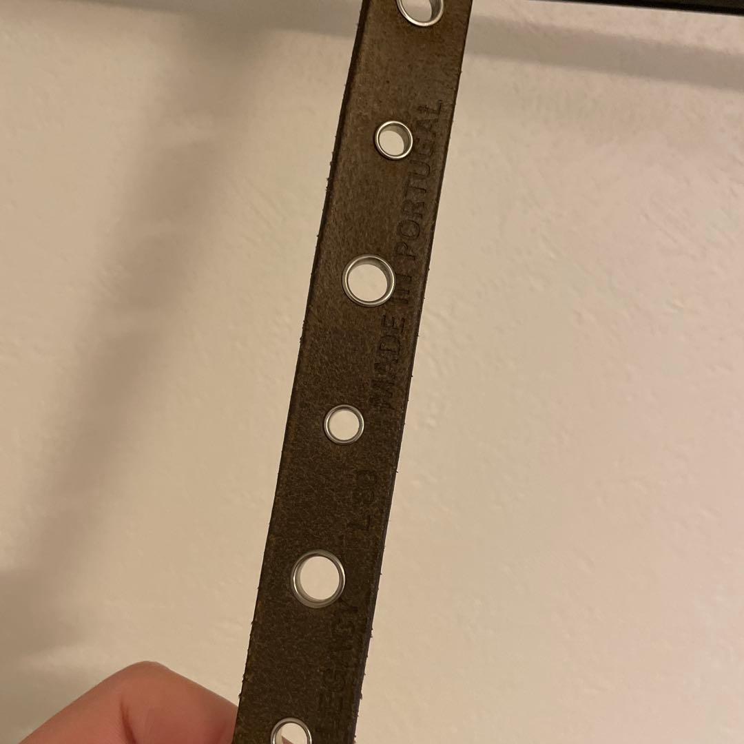 ブラウンレザーベルト 花型穴付き