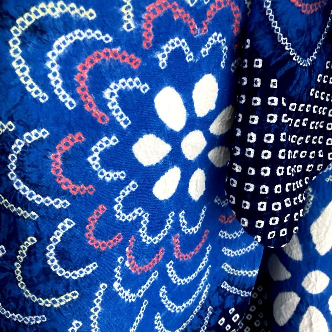 専用chaps❤️様 有松絞り　浴衣　上質　花模様　身丈160cm トーN2-78