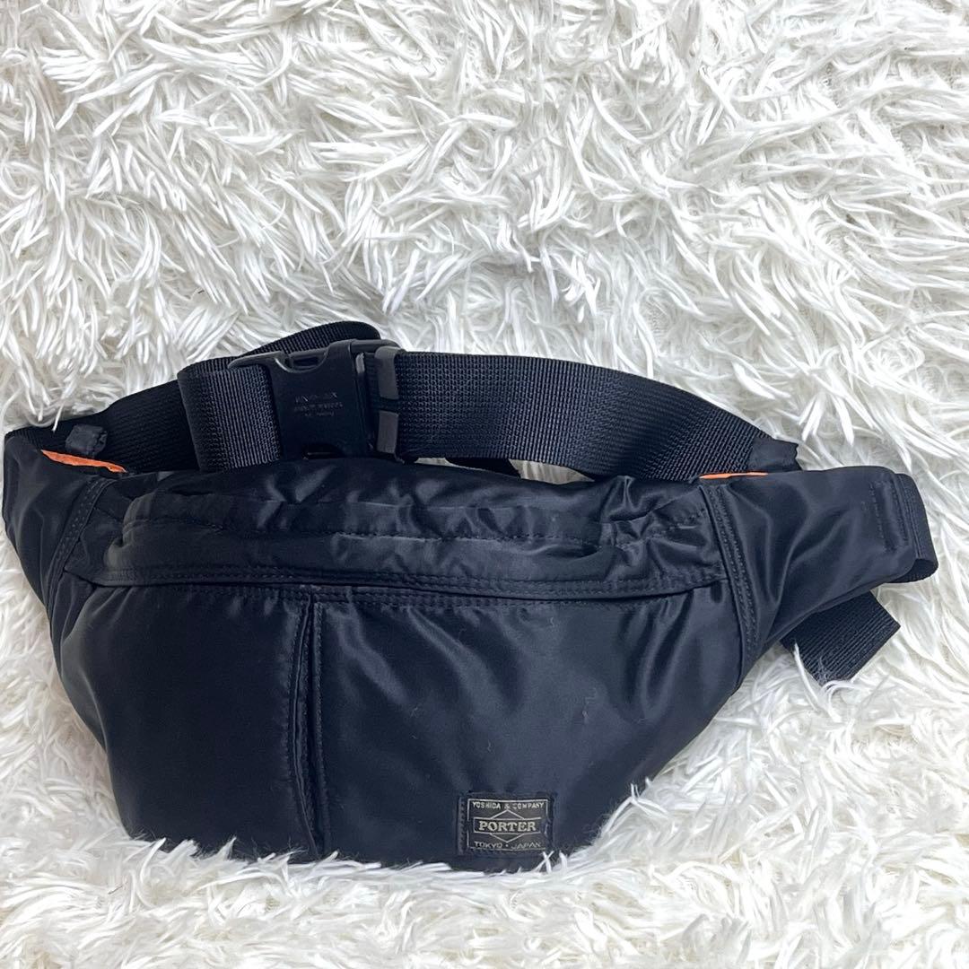 【美品】PORTER ポーター 現行 タンカー ウエストバッグ L ブラック