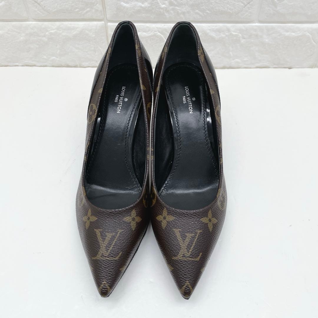 美品 ルイヴィトン モノグラム ハイヒール パンプス　PVC 36.5 ブラウン