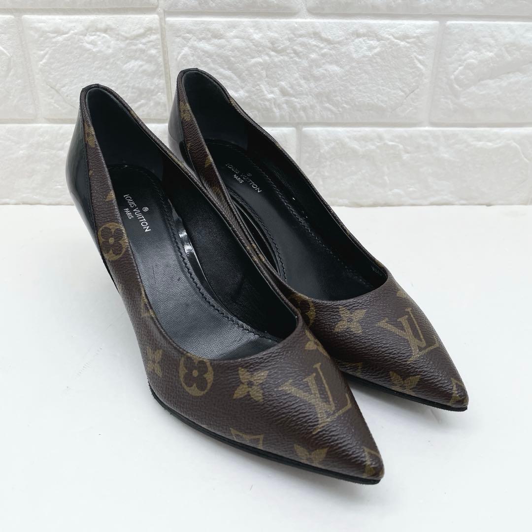 美品 ルイヴィトン モノグラム ハイヒール パンプス　PVC 36.5 ブラウン