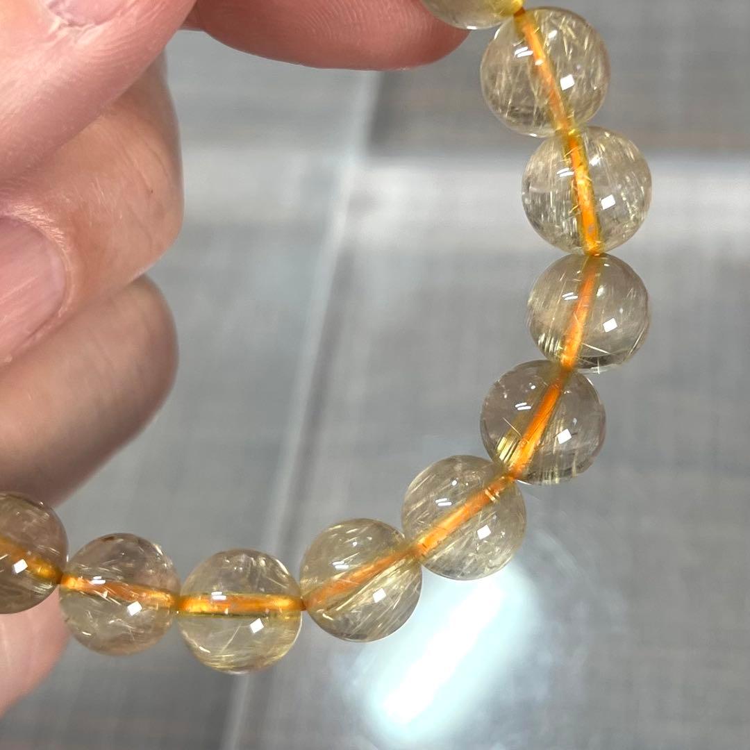 高品質　ゴールドルチルブレスレット　ルチルクォーツ　1-2