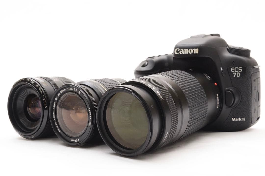 一眼レフカメラ Canon EOS 7D MarkII トリプルレンズセット