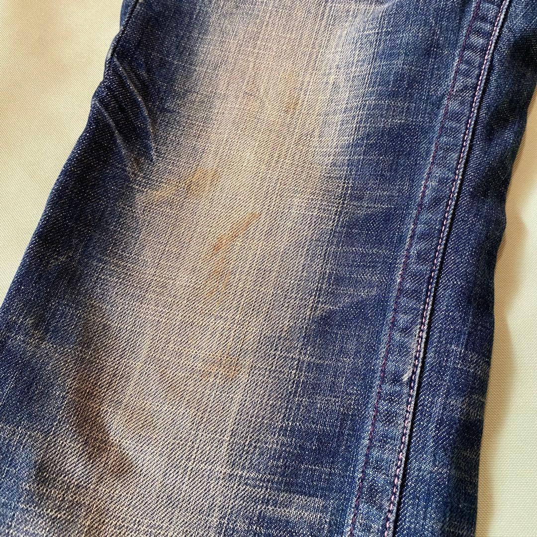 レッドペッパー　フレア　 デニム　27 インディゴ　刺繍　スタッズ　y2k 平成