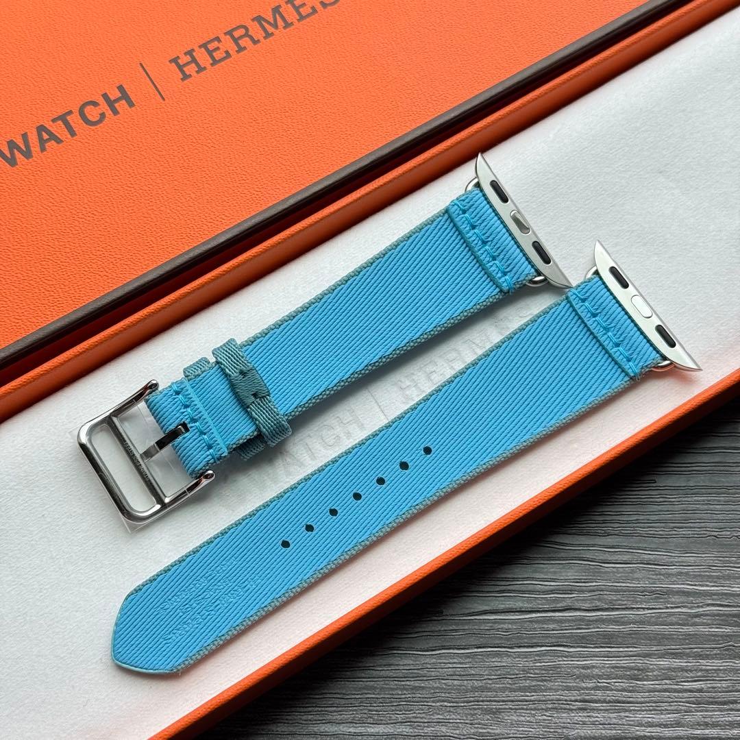 2587 未使用　Apple Watch エルメス　ツイルジャンプ　ブルー