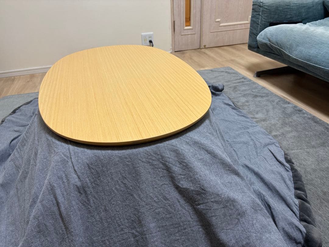 美品！無印のこたつ布団&MUJI 楕円こたつ（小） 敷き布団　３点セット