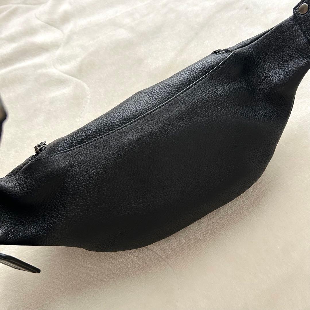 COACH コーチ ボディバッグ ウエストポーチ レザー 黒
