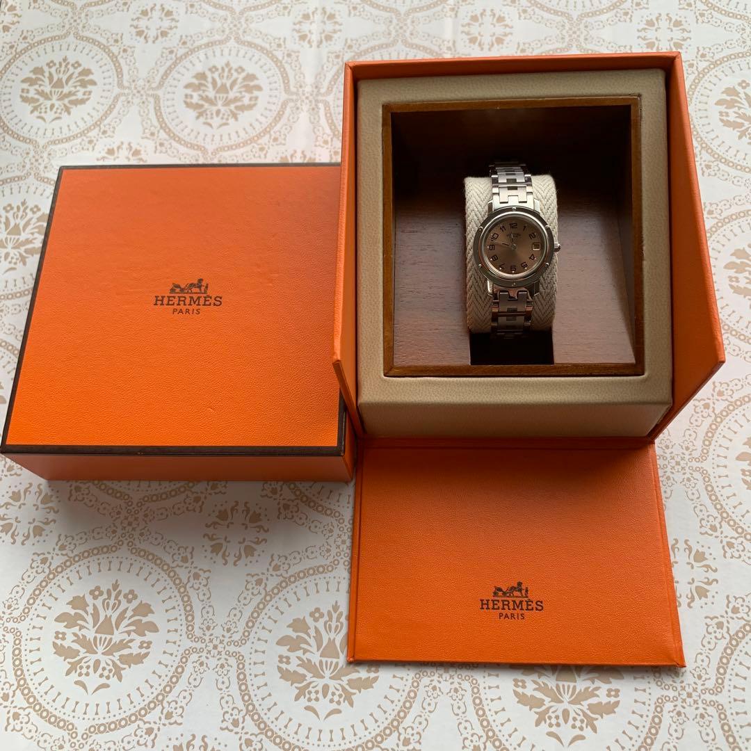 専用ページ エルメス 腕時計 クリッパー　レディース ピンクゴールド文字盤