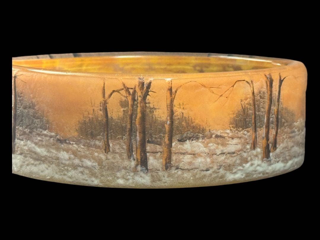 12cm ドーム ナンシー 冬景色 鉢 ボウル 美品 花器 アール ヌーボー