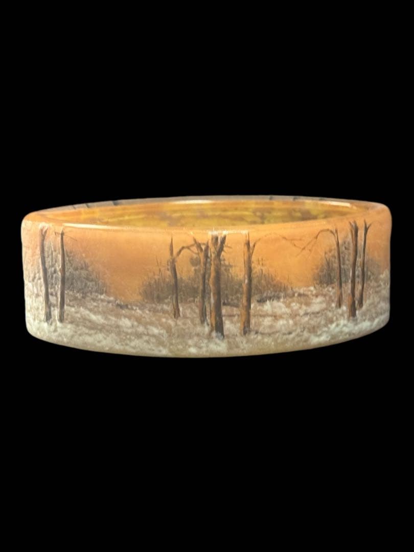 12cm ドーム ナンシー 冬景色 鉢 ボウル 美品 花器 アール ヌーボー