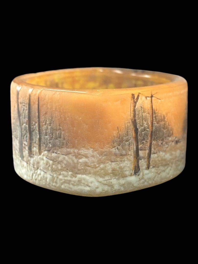 12cm ドーム ナンシー 冬景色 鉢 ボウル 美品 花器 アール ヌーボー