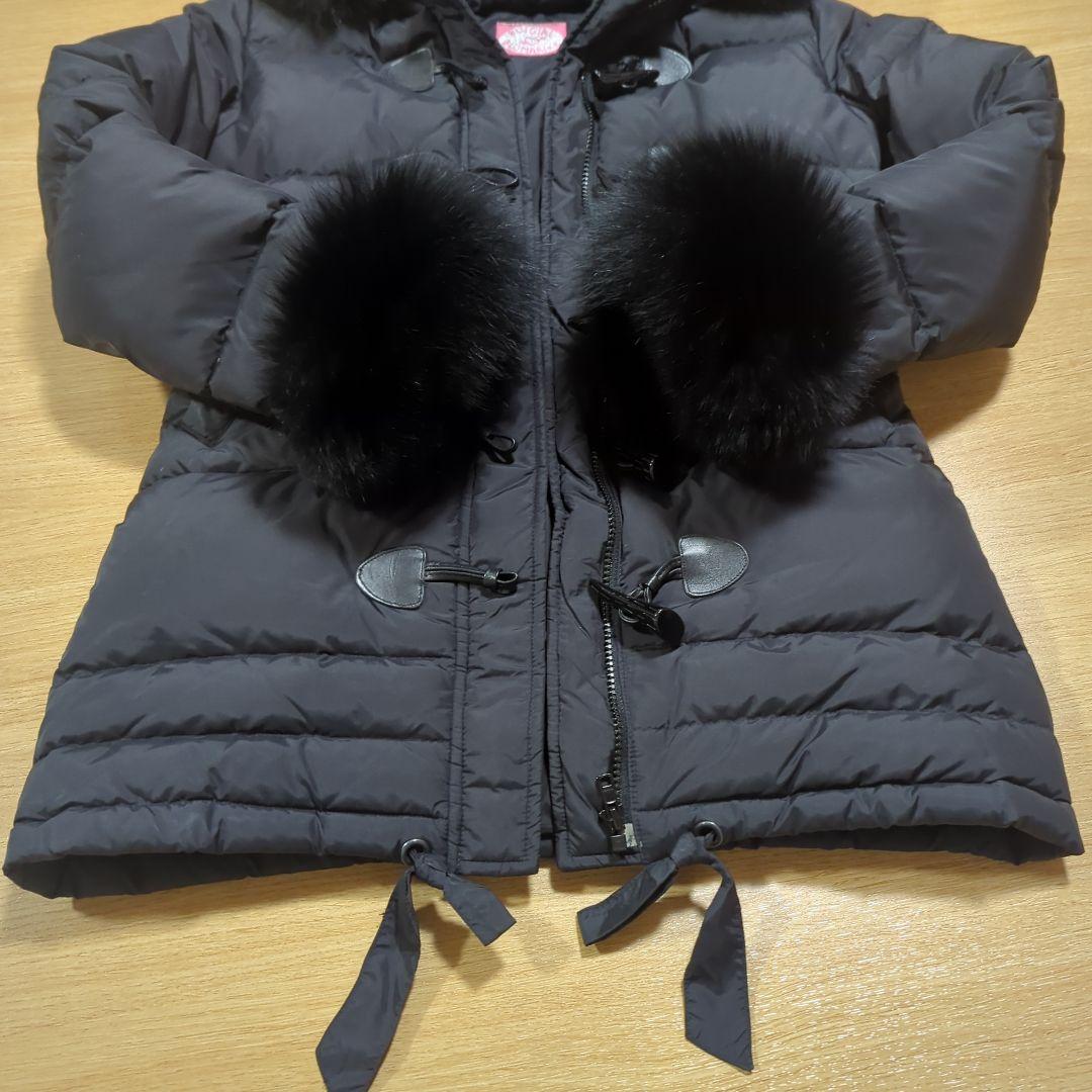 BLUGIRL BLUMARINE ファー付きフード ブラックダウンジャケット