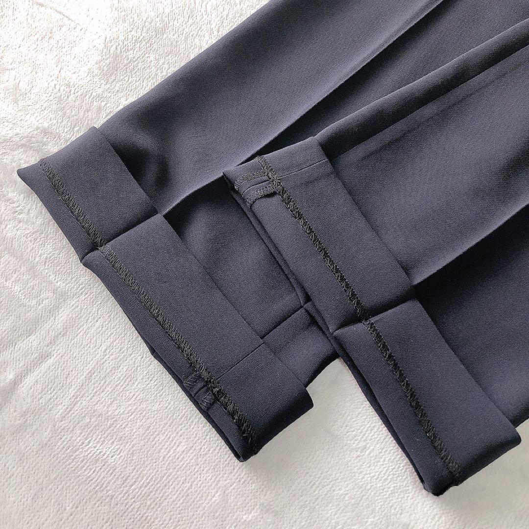 【美品】2025 PLST トリアセブレンド パンツスーツ M-S ネイビー