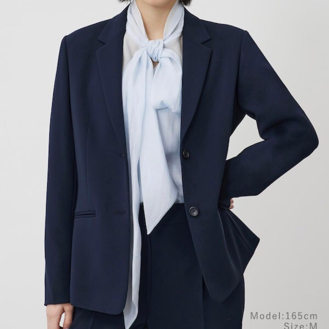 【美品】2025 PLST トリアセブレンド パンツスーツ M-S ネイビー