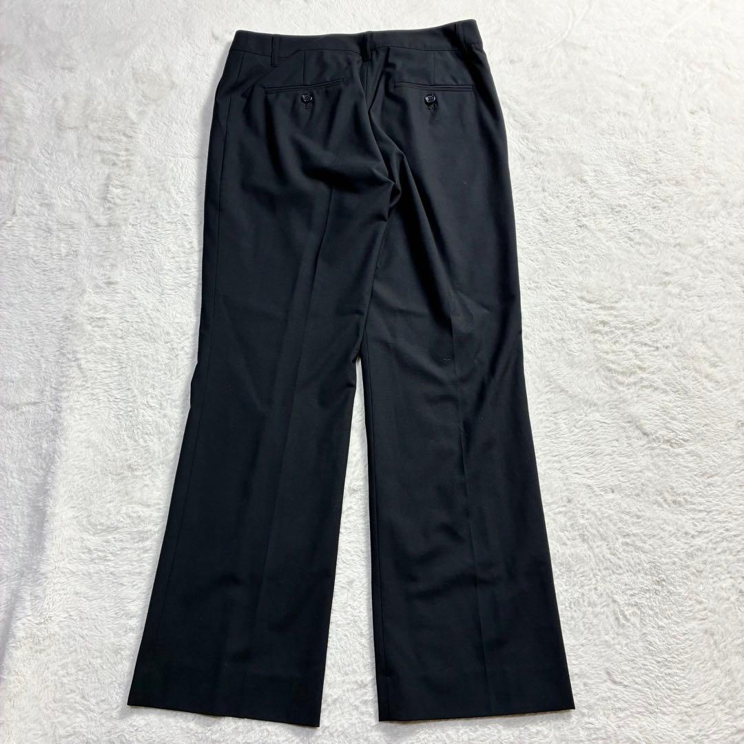 極美品 コムサイズム パンツスーツ ２点セット 黒 ブラック ウール混 春物